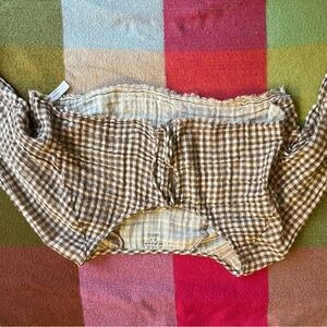 Brown Checkered Crop Top